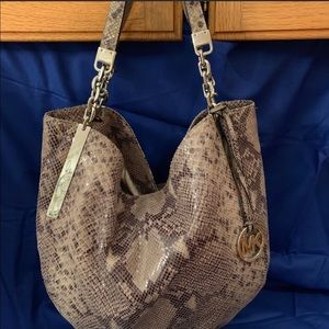 Michael Kors snakeskin leather bag